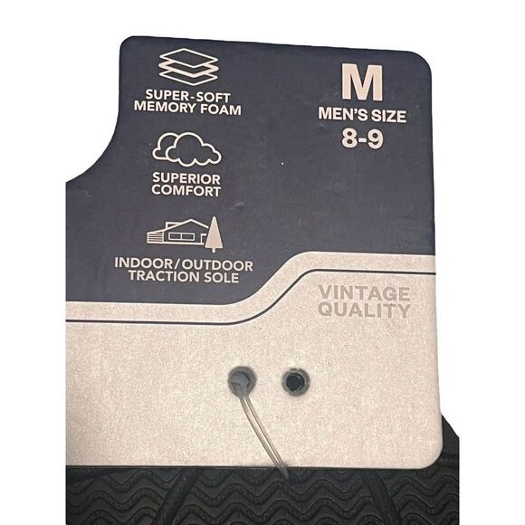 Wembley Slippers Mens Med 8-9 Black Memory Foam Comfort Lasting All Day Wear NEW - Picture 3 of 8